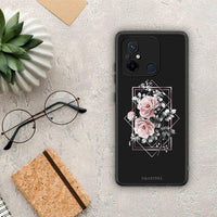 Thumbnail for Θήκη Xiaomi Poco C55 Flower Frame από τη Smartfits με σχέδιο στο πίσω μέρος και μαύρο περίβλημα | Xiaomi Poco C55 Flower Frame Case with Colorful Back and Black Bezels