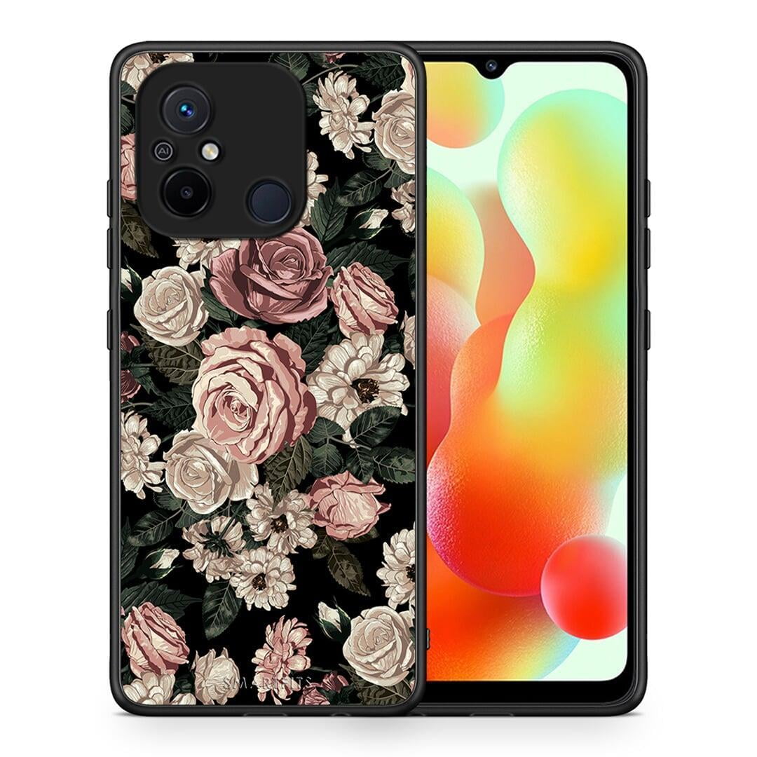 Θήκη Xiaomi Poco C55 Flower Wild Roses από τη Smartfits με σχέδιο στο πίσω μέρος και μαύρο περίβλημα | Xiaomi Poco C55 Flower Wild Roses Case with Colorful Back and Black Bezels