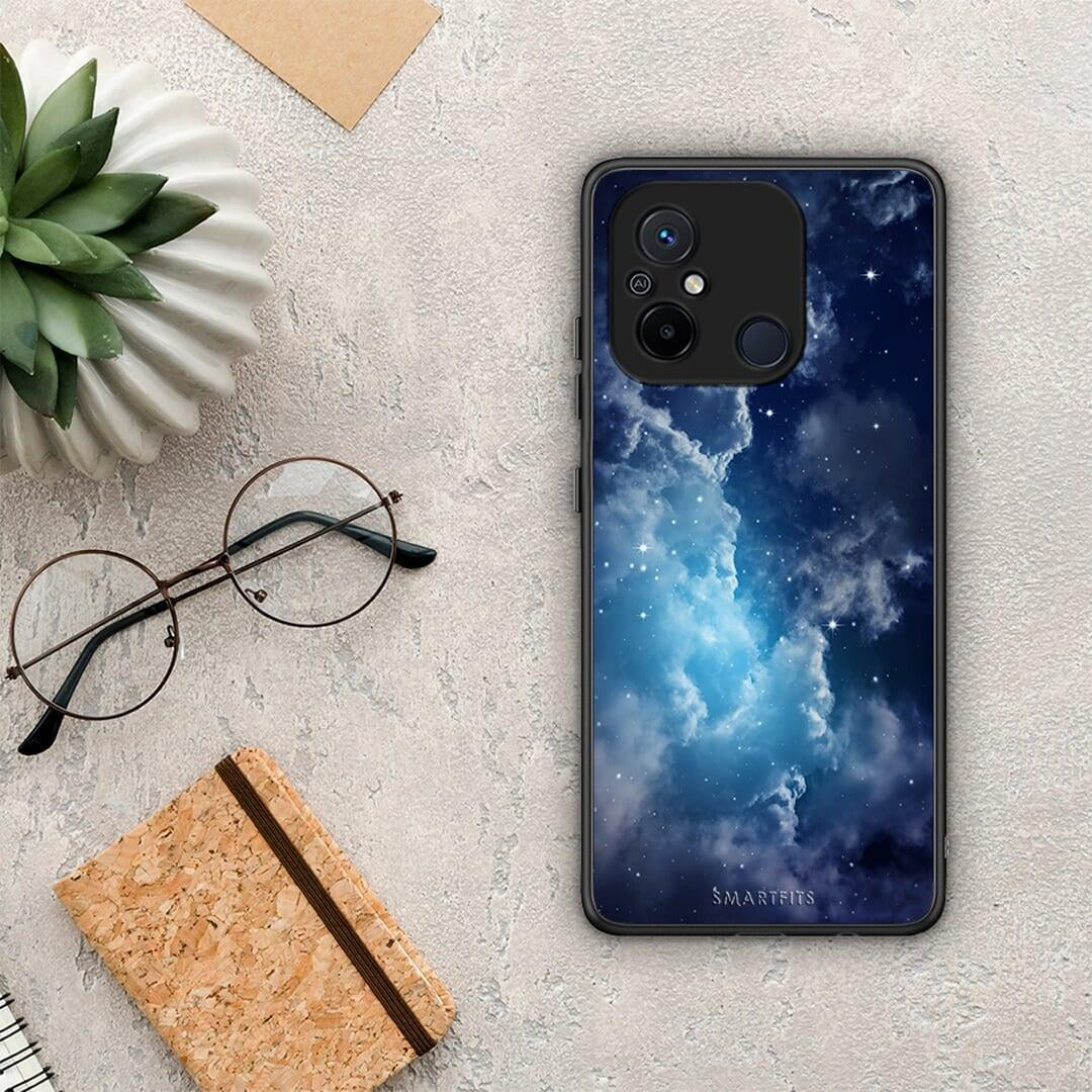 Θήκη Xiaomi Poco C55 Galactic Blue Sky από τη Smartfits με σχέδιο στο πίσω μέρος και μαύρο περίβλημα | Xiaomi Poco C55 Galactic Blue Sky Case with Colorful Back and Black Bezels