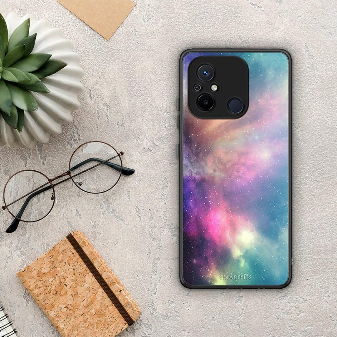 Θήκη Xiaomi Poco C55 Galactic Rainbow από τη Smartfits με σχέδιο στο πίσω μέρος και μαύρο περίβλημα | Xiaomi Poco C55 Galactic Rainbow Case with Colorful Back and Black Bezels