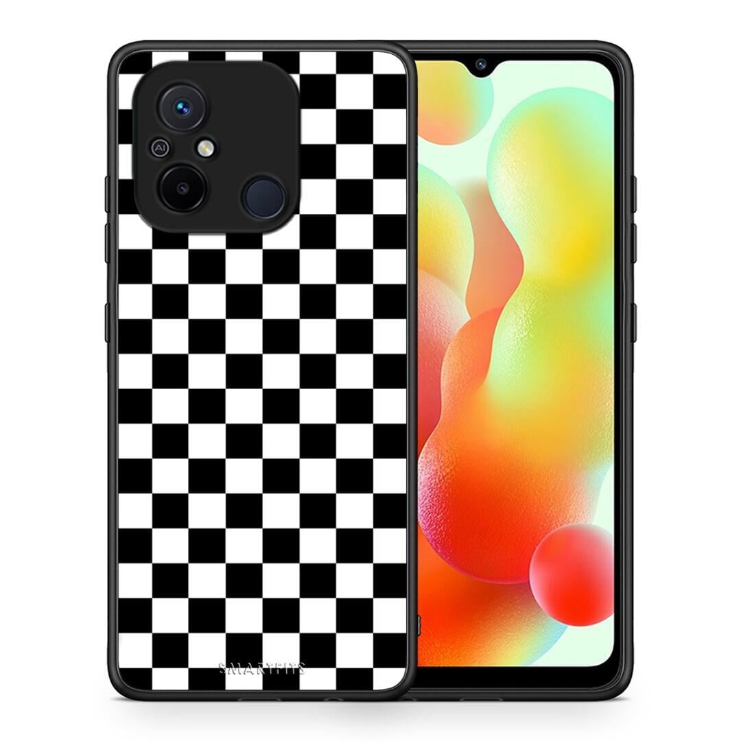 Θήκη Xiaomi Poco C55 Geometric Squares από τη Smartfits με σχέδιο στο πίσω μέρος και μαύρο περίβλημα | Xiaomi Poco C55 Geometric Squares Case with Colorful Back and Black Bezels