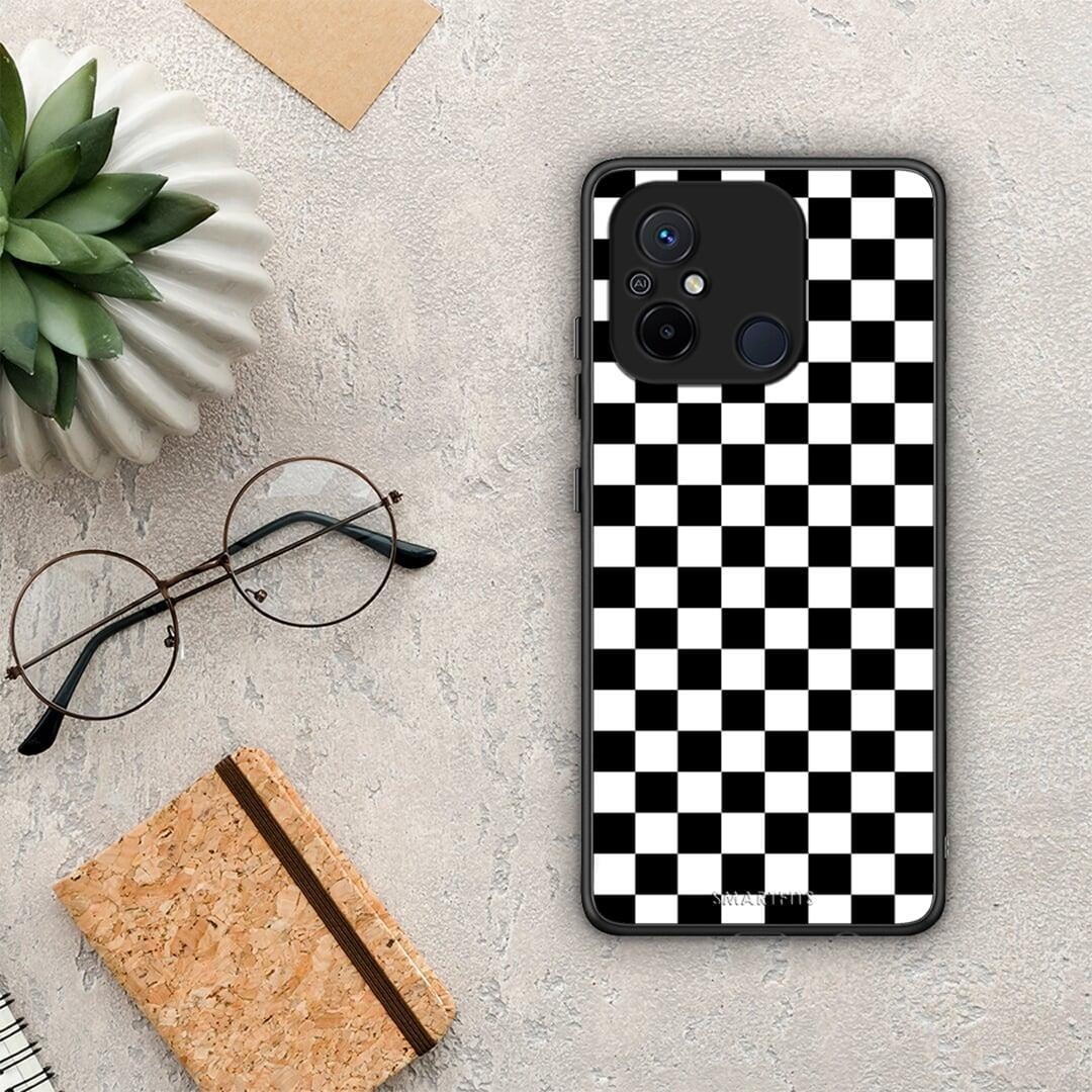 Θήκη Xiaomi Poco C55 Geometric Squares από τη Smartfits με σχέδιο στο πίσω μέρος και μαύρο περίβλημα | Xiaomi Poco C55 Geometric Squares Case with Colorful Back and Black Bezels