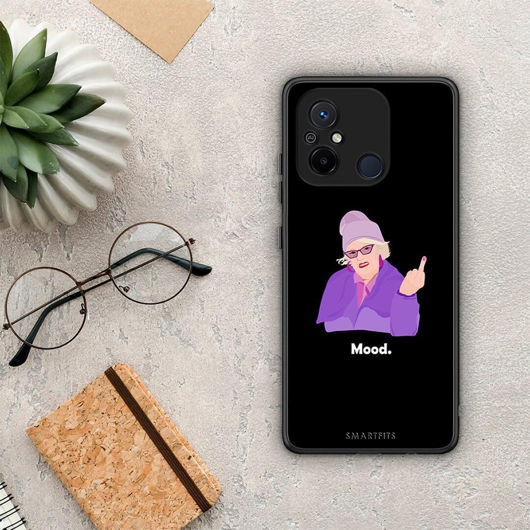 Θήκη Xiaomi Poco C55 Grandma Mood Black από τη Smartfits με σχέδιο στο πίσω μέρος και μαύρο περίβλημα | Xiaomi Poco C55 Grandma Mood Black Case with Colorful Back and Black Bezels