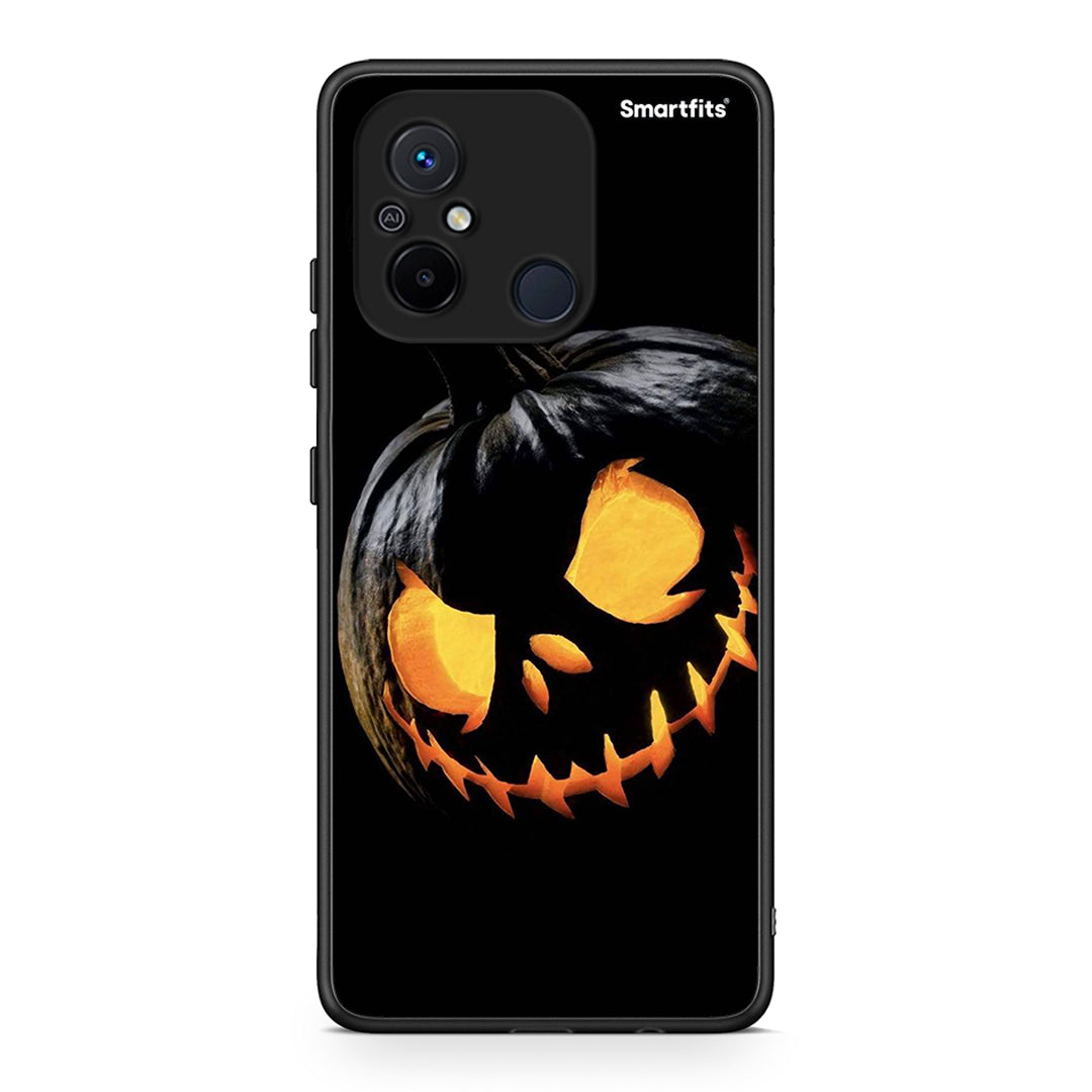 Θήκη Xiaomi Poco C55 Halloween Scary Pumpkin από τη Smartfits με σχέδιο στο πίσω μέρος και μαύρο περίβλημα | Xiaomi Poco C55 Halloween Scary Pumpkin Case with Colorful Back and Black Bezels