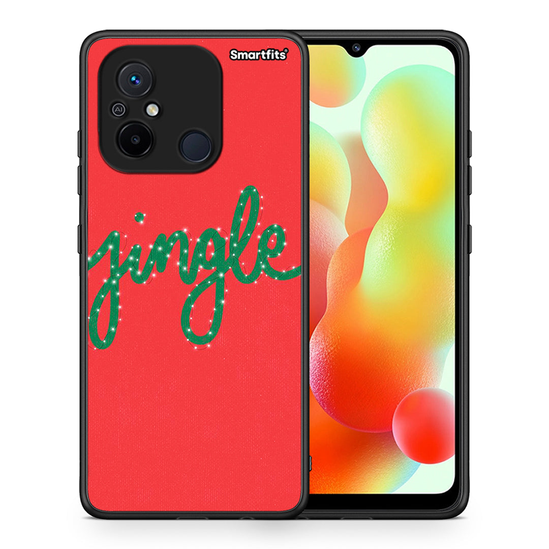 Θήκη Xiaomi Poco C55 Jingle Xmas από τη Smartfits με σχέδιο στο πίσω μέρος και μαύρο περίβλημα | Xiaomi Poco C55 Jingle Xmas Case with Colorful Back and Black Bezels