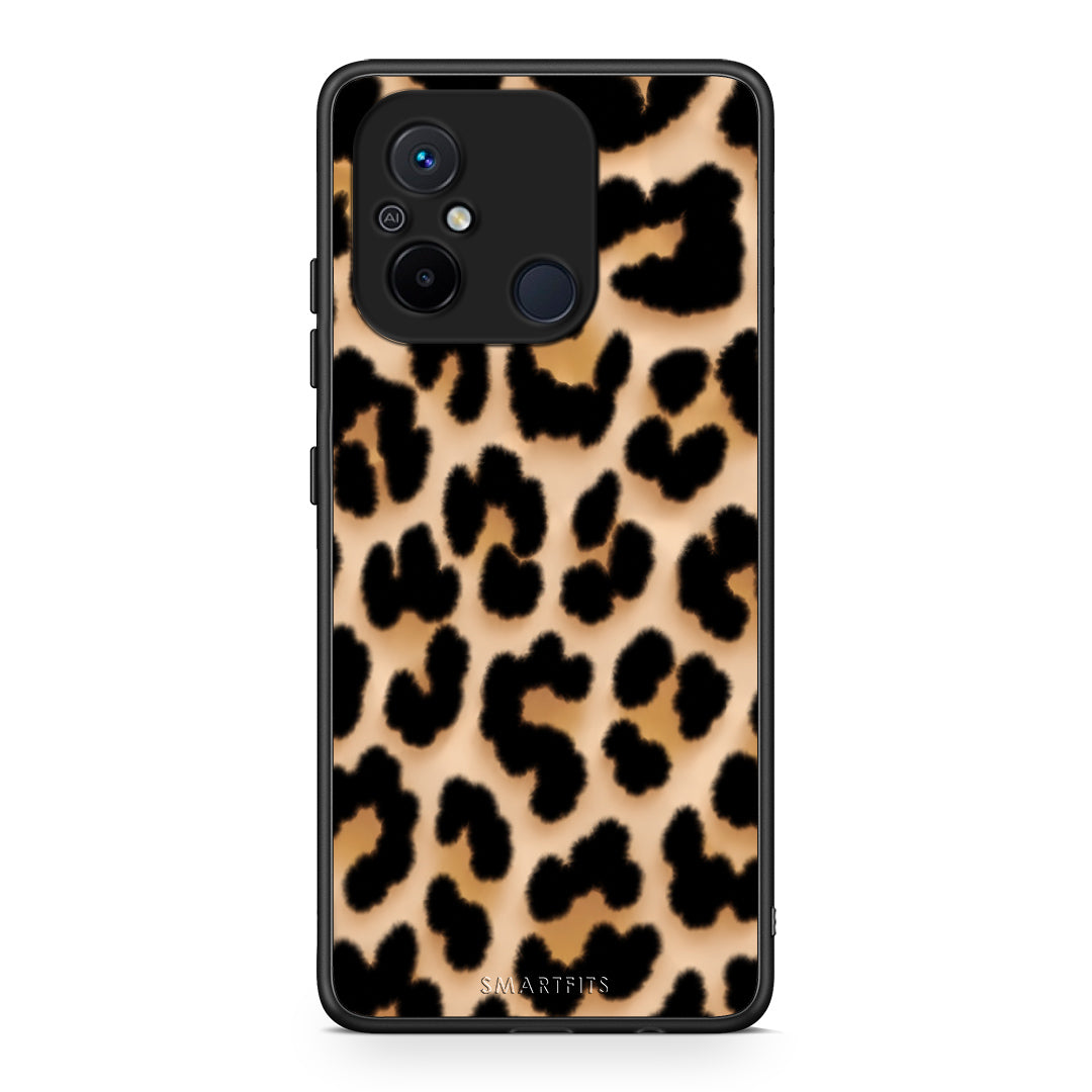 Θήκη Xiaomi Poco C55 Leopard Print Tan Large από τη Smartfits με σχέδιο στο πίσω μέρος και μαύρο περίβλημα | Xiaomi Poco C55 Leopard Print Tan Large case with colorful back and black bezels