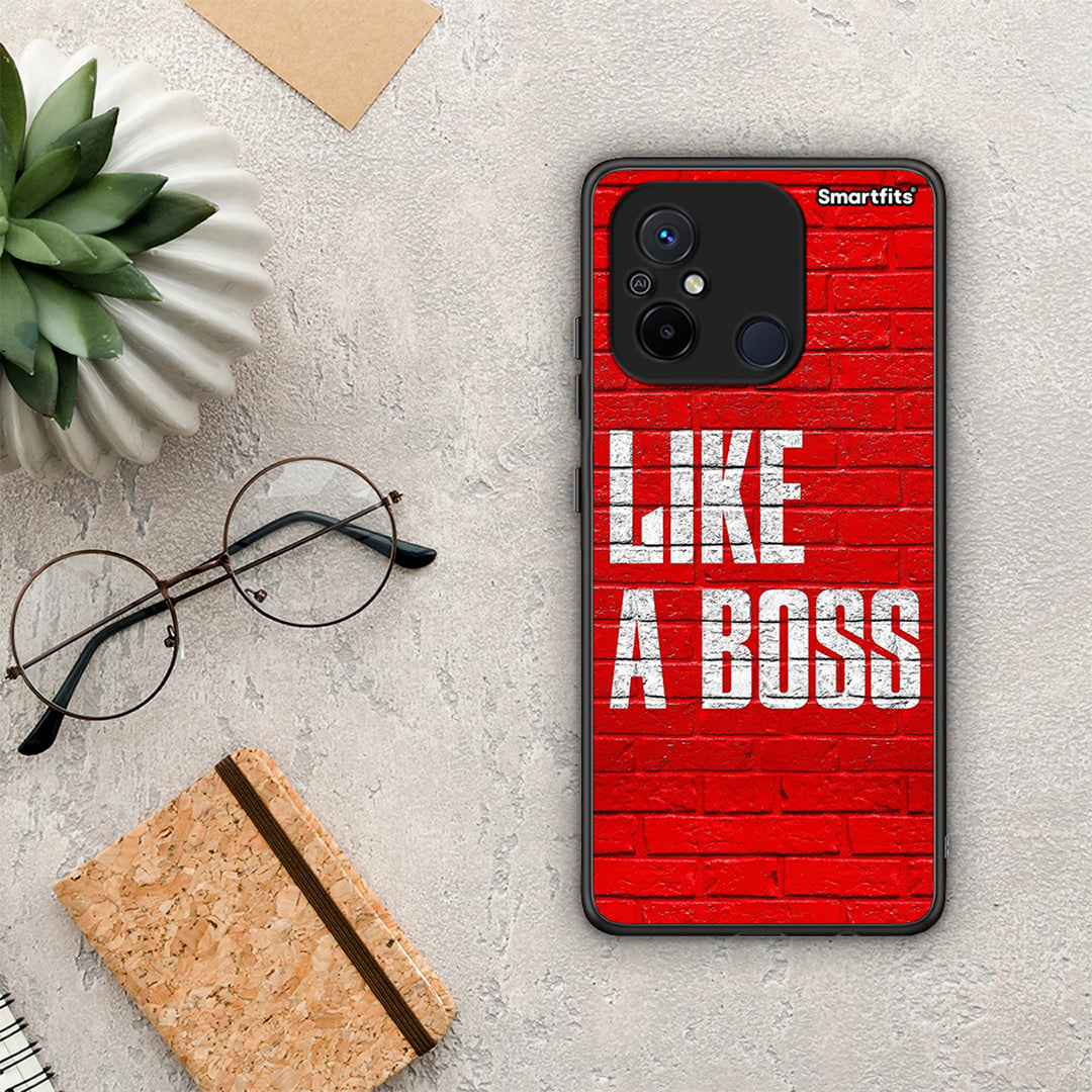 Θήκη Xiaomi Redmi 12C Like A Boss από τη Smartfits με σχέδιο στο πίσω μέρος και μαύρο περίβλημα | Xiaomi Redmi 12C Like A Boss Case with Colorful Back and Black Bezels