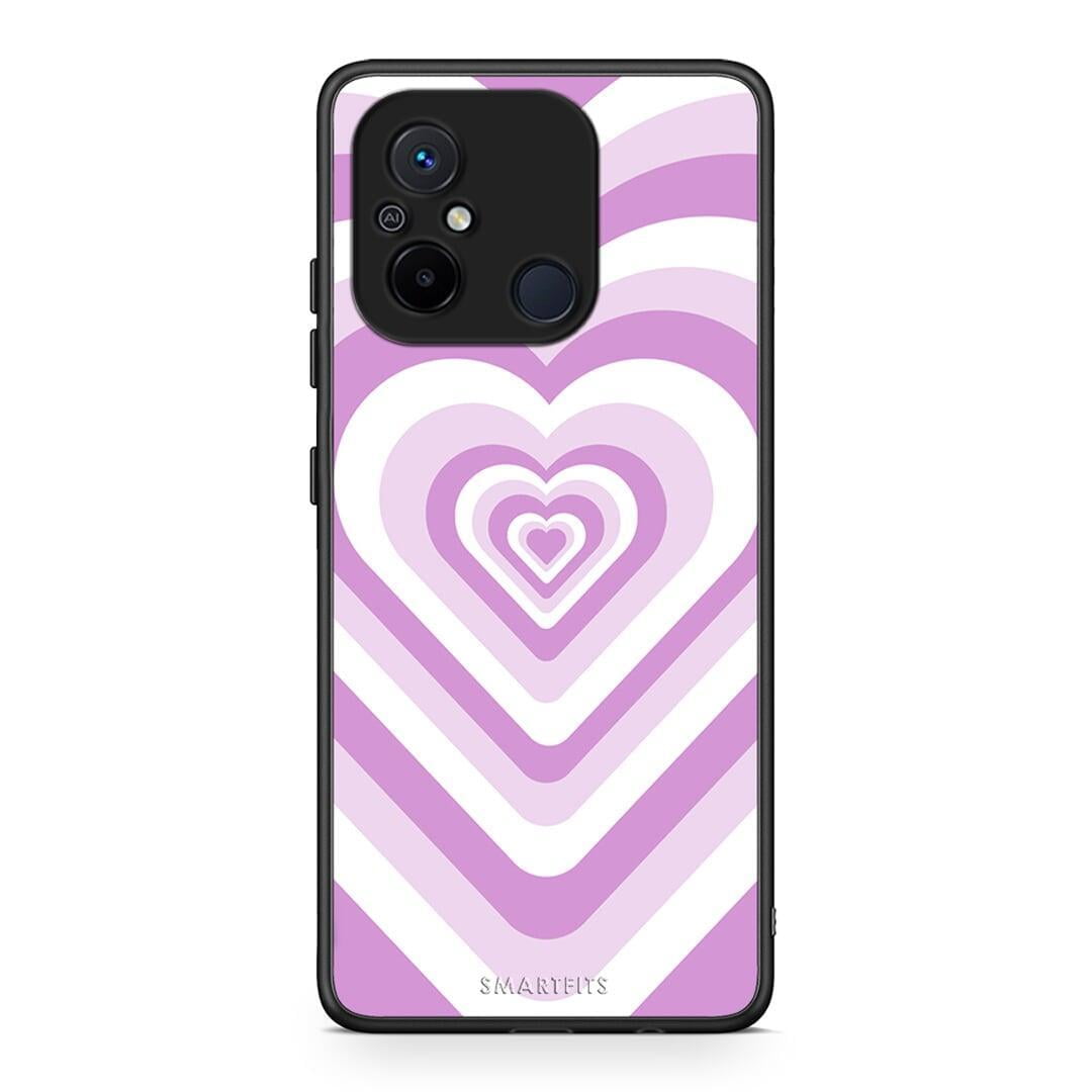 Θήκη Xiaomi Poco C55 Lilac Hearts από τη Smartfits με σχέδιο στο πίσω μέρος και μαύρο περίβλημα | Xiaomi Poco C55 Lilac Hearts Case with Colorful Back and Black Bezels