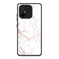 Thumbnail for Θήκη Xiaomi Poco C55 Marble Pink Splash από τη Smartfits με σχέδιο στο πίσω μέρος και μαύρο περίβλημα | Xiaomi Poco C55 Marble Pink Splash Case with Colorful Back and Black Bezels