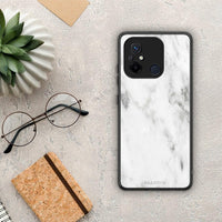 Thumbnail for Θήκη Xiaomi Poco C55 Marble White από τη Smartfits με σχέδιο στο πίσω μέρος και μαύρο περίβλημα | Xiaomi Poco C55 Marble White Case with Colorful Back and Black Bezels