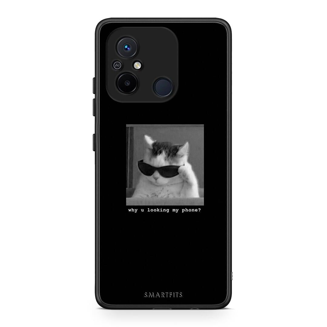 Θήκη Xiaomi Poco C55 Meme Cat από τη Smartfits με σχέδιο στο πίσω μέρος και μαύρο περίβλημα | Xiaomi Poco C55 Meme Cat Case with Colorful Back and Black Bezels