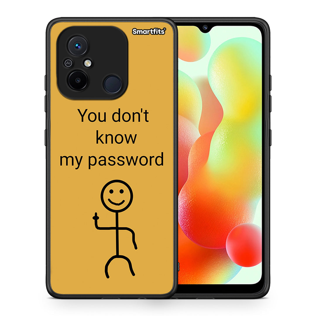 Θήκη Xiaomi Poco C55 My Password από τη Smartfits με σχέδιο στο πίσω μέρος και μαύρο περίβλημα | Xiaomi Poco C55 My Password Case with Colorful Back and Black Bezels