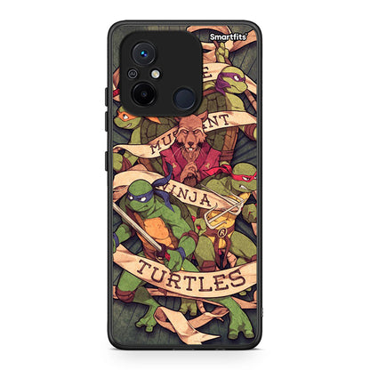 Θήκη Xiaomi Poco C55 Ninja Turtles από τη Smartfits με σχέδιο στο πίσω μέρος και μαύρο περίβλημα | Xiaomi Poco C55 Ninja Turtles Case with Colorful Back and Black Bezels