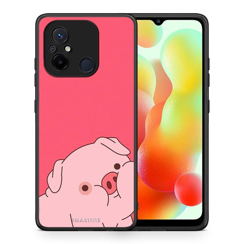 Θήκη Xiaomi Poco C55 Pig Love 1 από τη Smartfits με σχέδιο στο πίσω μέρος και μαύρο περίβλημα | Xiaomi Poco C55 Pig Love 1 Case with Colorful Back and Black Bezels