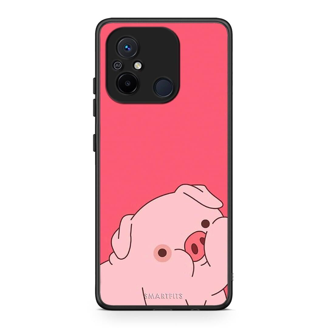 Θήκη Xiaomi Poco C55 Pig Love 1 από τη Smartfits με σχέδιο στο πίσω μέρος και μαύρο περίβλημα | Xiaomi Poco C55 Pig Love 1 Case with Colorful Back and Black Bezels