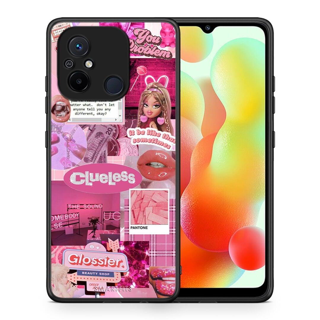 Θήκη Xiaomi Poco C55 Pink Love από τη Smartfits με σχέδιο στο πίσω μέρος και μαύρο περίβλημα | Xiaomi Poco C55 Pink Love Case with Colorful Back and Black Bezels