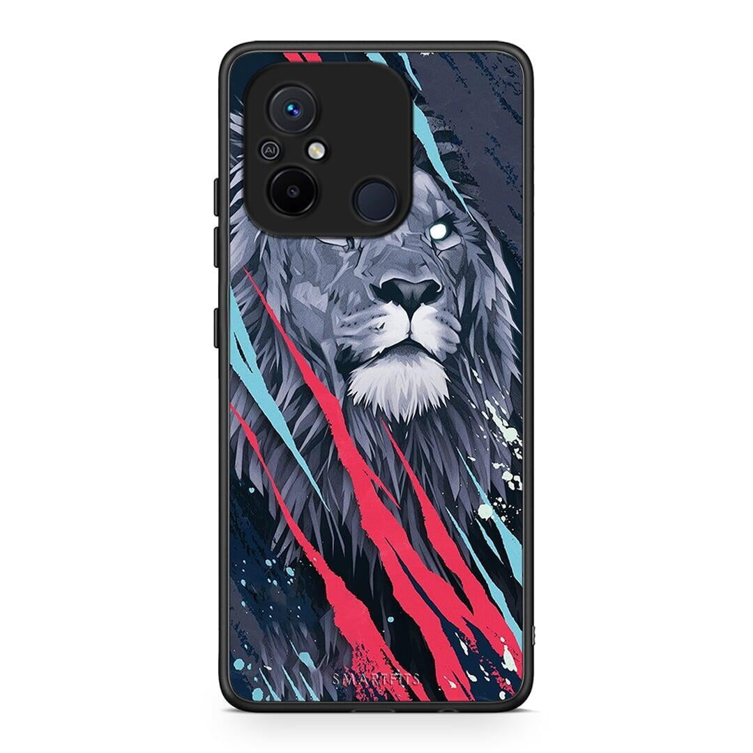 Θήκη Xiaomi Poco C55 PopArt Lion Designer από τη Smartfits με σχέδιο στο πίσω μέρος και μαύρο περίβλημα | Xiaomi Poco C55 PopArt Lion Designer Case with Colorful Back and Black Bezels