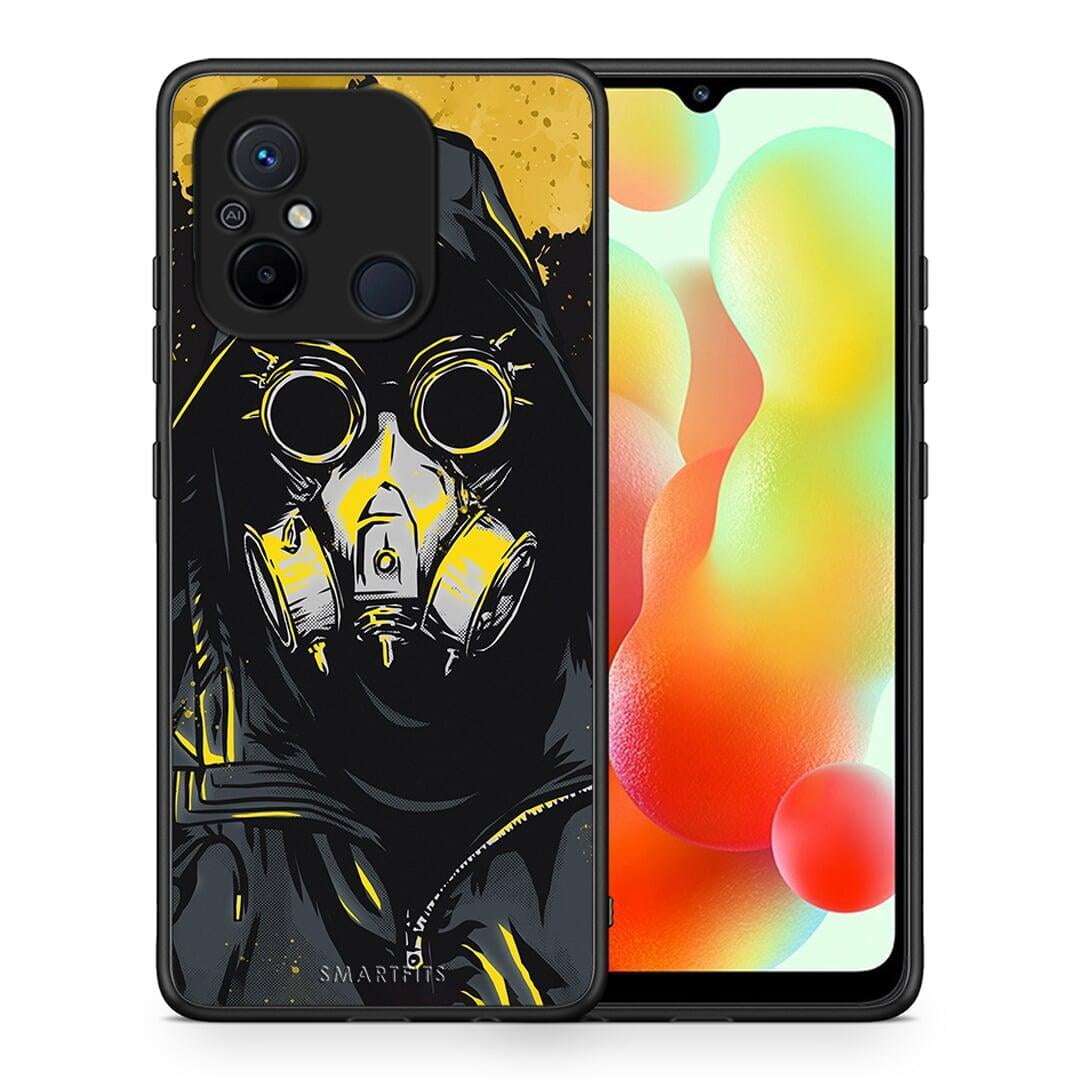 Θήκη Xiaomi Poco C55 PopArt Mask από τη Smartfits με σχέδιο στο πίσω μέρος και μαύρο περίβλημα | Xiaomi Poco C55 PopArt Mask Case with Colorful Back and Black Bezels