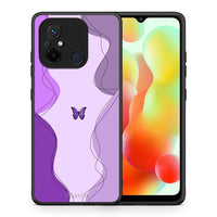 Thumbnail for Θήκη Xiaomi Poco C55 Purple Mariposa από τη Smartfits με σχέδιο στο πίσω μέρος και μαύρο περίβλημα | Xiaomi Poco C55 Purple Mariposa Case with Colorful Back and Black Bezels