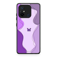 Thumbnail for Θήκη Xiaomi Poco C55 Purple Mariposa από τη Smartfits με σχέδιο στο πίσω μέρος και μαύρο περίβλημα | Xiaomi Poco C55 Purple Mariposa Case with Colorful Back and Black Bezels