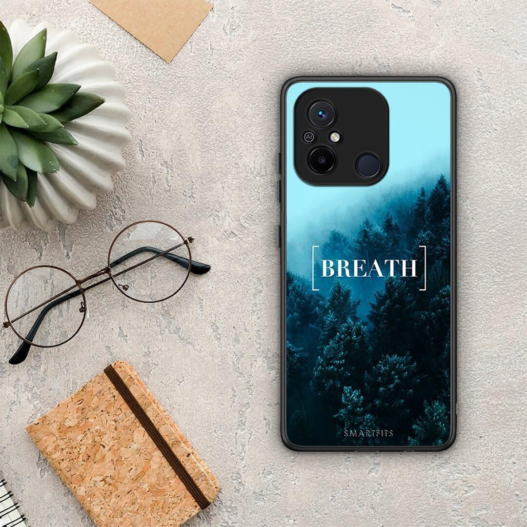 Θήκη Xiaomi Poco C55 Quote Breath από τη Smartfits με σχέδιο στο πίσω μέρος και μαύρο περίβλημα | Xiaomi Poco C55 Quote Breath Case with Colorful Back and Black Bezels