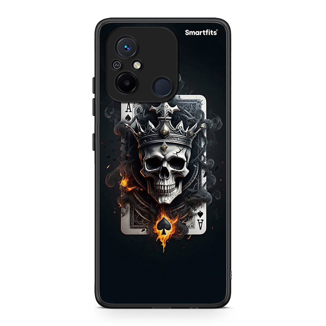 Θήκη Xiaomi Poco C55 Skull King Ace από τη Smartfits με σχέδιο στο πίσω μέρος και μαύρο περίβλημα | Xiaomi Poco C55 Skull King Ace Case with Colorful Back and Black Bezels