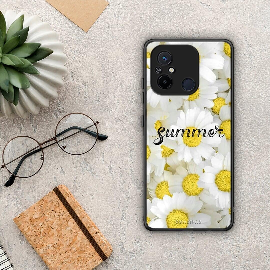 Θήκη Xiaomi Poco C55 Summer Daisies από τη Smartfits με σχέδιο στο πίσω μέρος και μαύρο περίβλημα | Xiaomi Poco C55 Summer Daisies Case with Colorful Back and Black Bezels