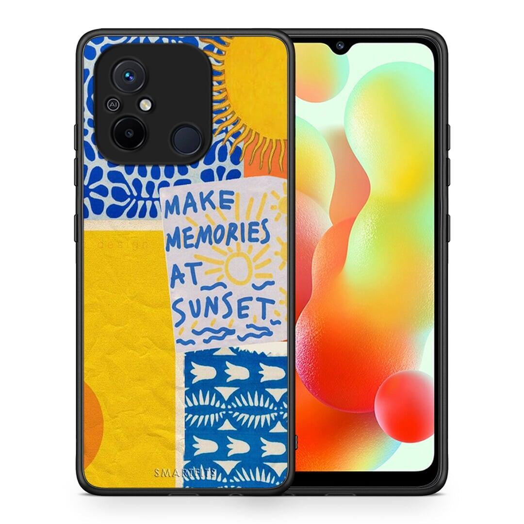 Θήκη Xiaomi Poco C55 Sunset Memories από τη Smartfits με σχέδιο στο πίσω μέρος και μαύρο περίβλημα | Xiaomi Poco C55 Sunset Memories Case with Colorful Back and Black Bezels