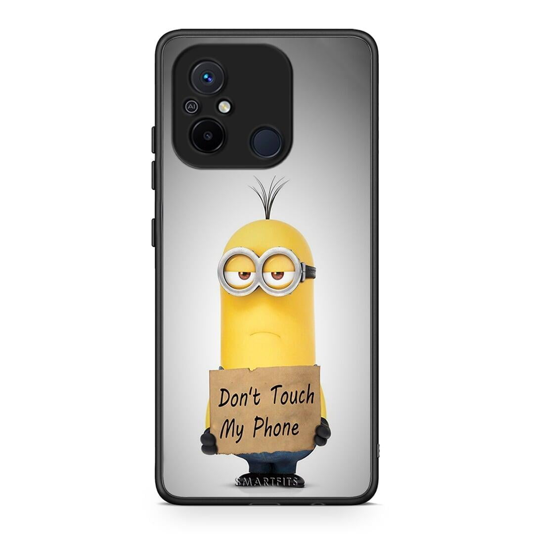 Θήκη Xiaomi Poco C55 Text Minion από τη Smartfits με σχέδιο στο πίσω μέρος και μαύρο περίβλημα | Xiaomi Poco C55 Text Minion Case with Colorful Back and Black Bezels