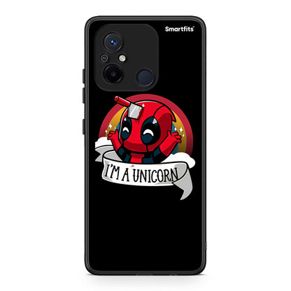 Θήκη Xiaomi Redmi 12C Unicorn Deadpool από τη Smartfits με σχέδιο στο πίσω μέρος και μαύρο περίβλημα | Xiaomi Redmi 12C Unicorn Deadpool Case with Colorful Back and Black Bezels