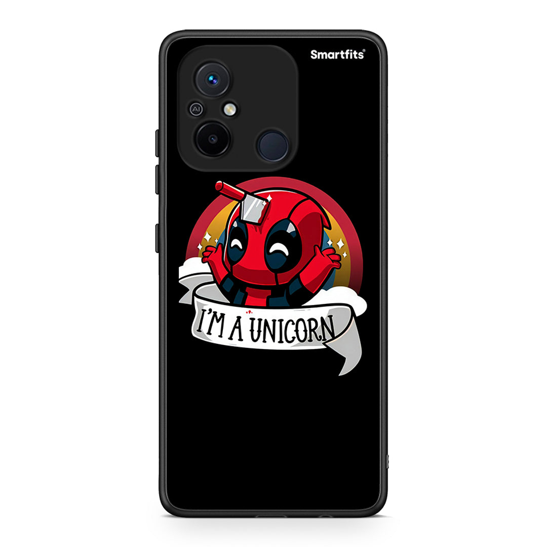 Θήκη Xiaomi Redmi 12C Unicorn Deadpool από τη Smartfits με σχέδιο στο πίσω μέρος και μαύρο περίβλημα | Xiaomi Redmi 12C Unicorn Deadpool Case with Colorful Back and Black Bezels