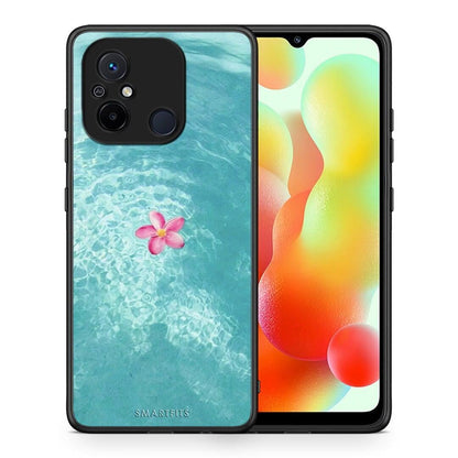 Θήκη Xiaomi Poco C55 Water Flower από τη Smartfits με σχέδιο στο πίσω μέρος και μαύρο περίβλημα | Xiaomi Poco C55 Water Flower Case with Colorful Back and Black Bezels