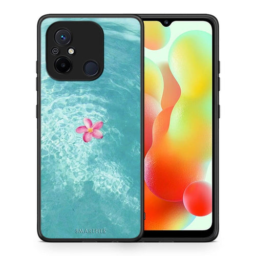 Θήκη Xiaomi Poco C55 Water Flower από τη Smartfits με σχέδιο στο πίσω μέρος και μαύρο περίβλημα | Xiaomi Poco C55 Water Flower Case with Colorful Back and Black Bezels