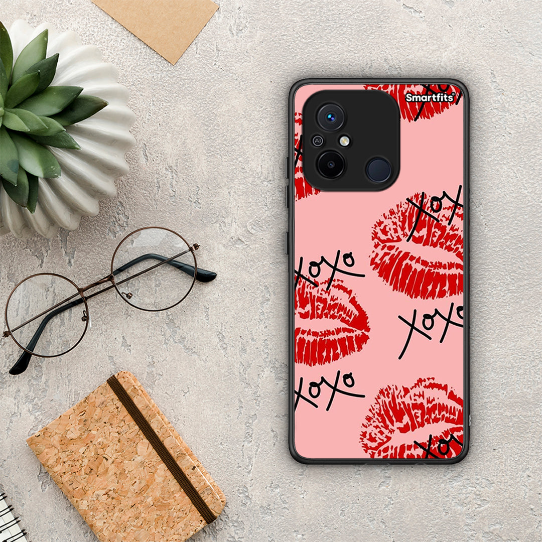 Θήκη Xiaomi Poco C55 XOXO Lips από τη Smartfits με σχέδιο στο πίσω μέρος και μαύρο περίβλημα | Xiaomi Poco C55 XOXO Lips Case with Colorful Back and Black Bezels