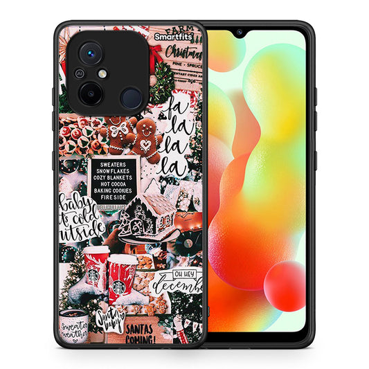 Θήκη Xiaomi Poco C55 Xmas Habbits από τη Smartfits με σχέδιο στο πίσω μέρος και μαύρο περίβλημα | Xiaomi Poco C55 Xmas Habbits Case with Colorful Back and Black Bezels