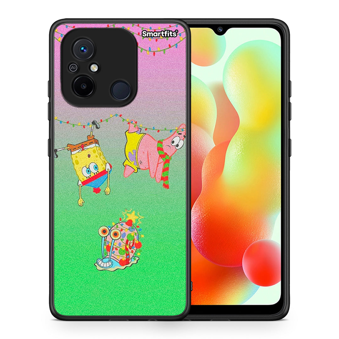 Θήκη Xiaomi Poco C55 Xmas Lights από τη Smartfits με σχέδιο στο πίσω μέρος και μαύρο περίβλημα | Xiaomi Poco C55 Xmas Lights Case with Colorful Back and Black Bezels