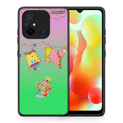 Θήκη Xiaomi Poco C55 Xmas Lights από τη Smartfits με σχέδιο στο πίσω μέρος και μαύρο περίβλημα | Xiaomi Poco C55 Xmas Lights Case with Colorful Back and Black Bezels