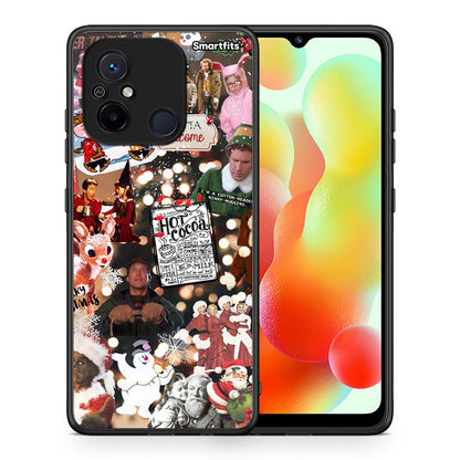 Θήκη Xiaomi Poco C55 Xmas Movies από τη Smartfits με σχέδιο στο πίσω μέρος και μαύρο περίβλημα | Xiaomi Poco C55 Xmas Movies Case with Colorful Back and Black Bezels