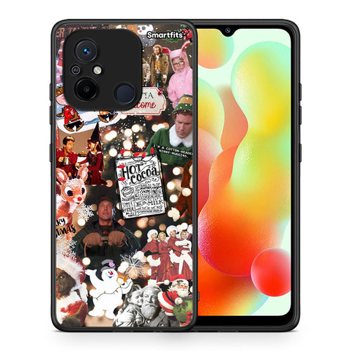 Θήκη Xiaomi Poco C55 Xmas Movies από τη Smartfits με σχέδιο στο πίσω μέρος και μαύρο περίβλημα | Xiaomi Poco C55 Xmas Movies Case with Colorful Back and Black Bezels