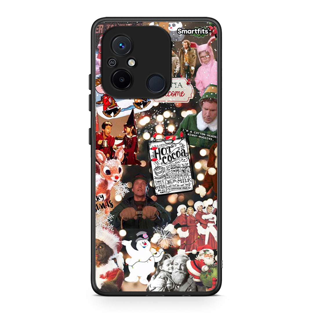 Θήκη Xiaomi Poco C55 Xmas Movies από τη Smartfits με σχέδιο στο πίσω μέρος και μαύρο περίβλημα | Xiaomi Poco C55 Xmas Movies Case with Colorful Back and Black Bezels