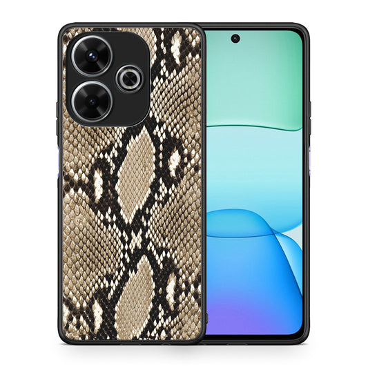Θήκη Xiaomi Redmi 13 Fashion Snake Animal από τη Smartfits με σχέδιο στο πίσω μέρος και μαύρο περίβλημα | Xiaomi Redmi 13 Fashion Snake Animal case with colorful back and black bezels