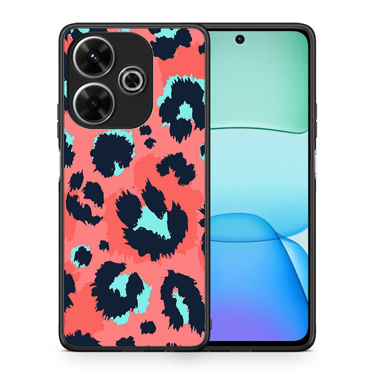 Θήκη Xiaomi Redmi 13 Pink Leopard Animal από τη Smartfits με σχέδιο στο πίσω μέρος και μαύρο περίβλημα | Xiaomi Redmi 13 Pink Leopard Animal case with colorful back and black bezels