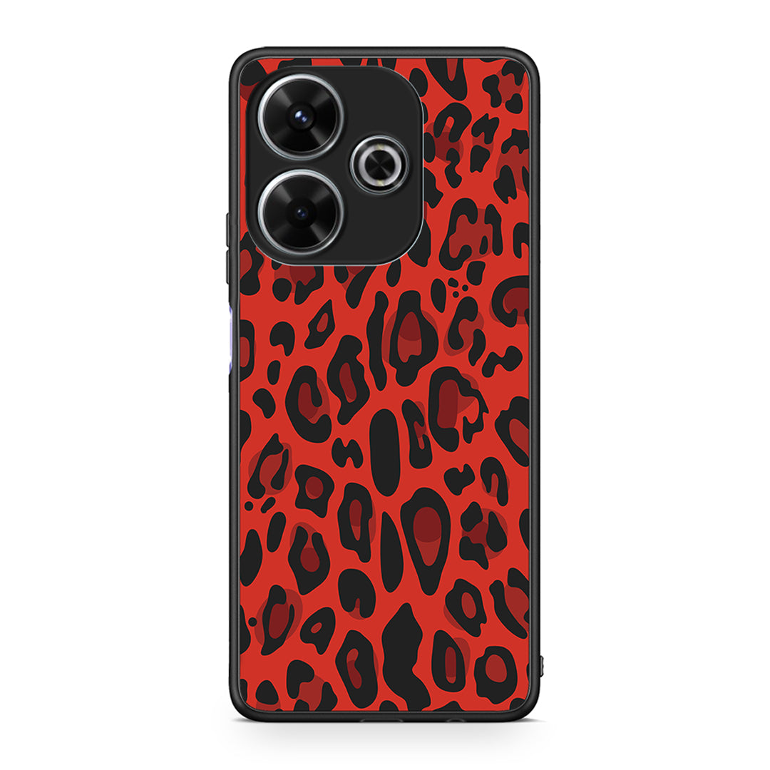 4 - Xiaomi Redmi 13 Red Leopard Animal case, cover, bumper
