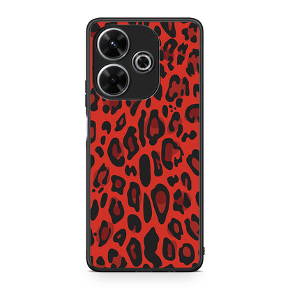 4 - Xiaomi Redmi 13 Red Leopard Animal case, cover, bumper