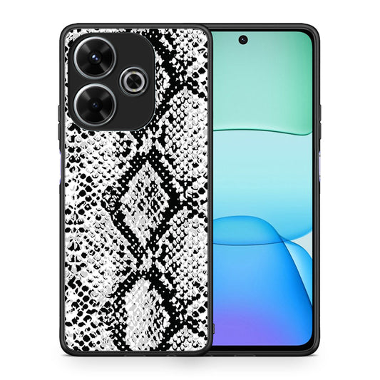 Θήκη Xiaomi Redmi 13 White Snake Animal από τη Smartfits με σχέδιο στο πίσω μέρος και μαύρο περίβλημα | Xiaomi Redmi 13 White Snake Animal case with colorful back and black bezels