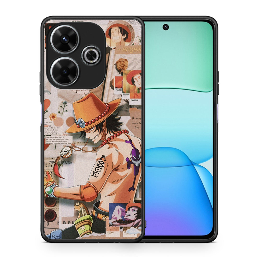 Θήκη Xiaomi Redmi 13 Anime Collage από τη Smartfits με σχέδιο στο πίσω μέρος και μαύρο περίβλημα | Xiaomi Redmi 13 Anime Collage case with colorful back and black bezels