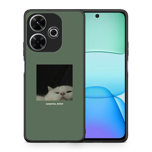 Θήκη Xiaomi Redmi 13 Bitch Surprise από τη Smartfits με σχέδιο στο πίσω μέρος και μαύρο περίβλημα | Xiaomi Redmi 13 Bitch Surprise case with colorful back and black bezels