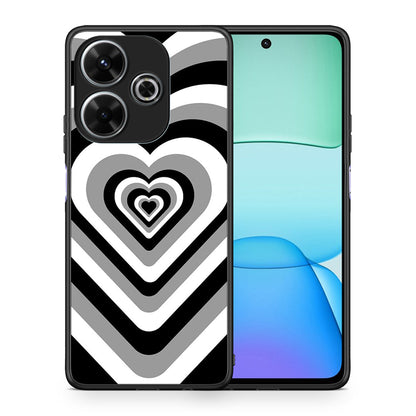 Θήκη Xiaomi Redmi 13 Black Hearts από τη Smartfits με σχέδιο στο πίσω μέρος και μαύρο περίβλημα | Xiaomi Redmi 13 Black Hearts case with colorful back and black bezels