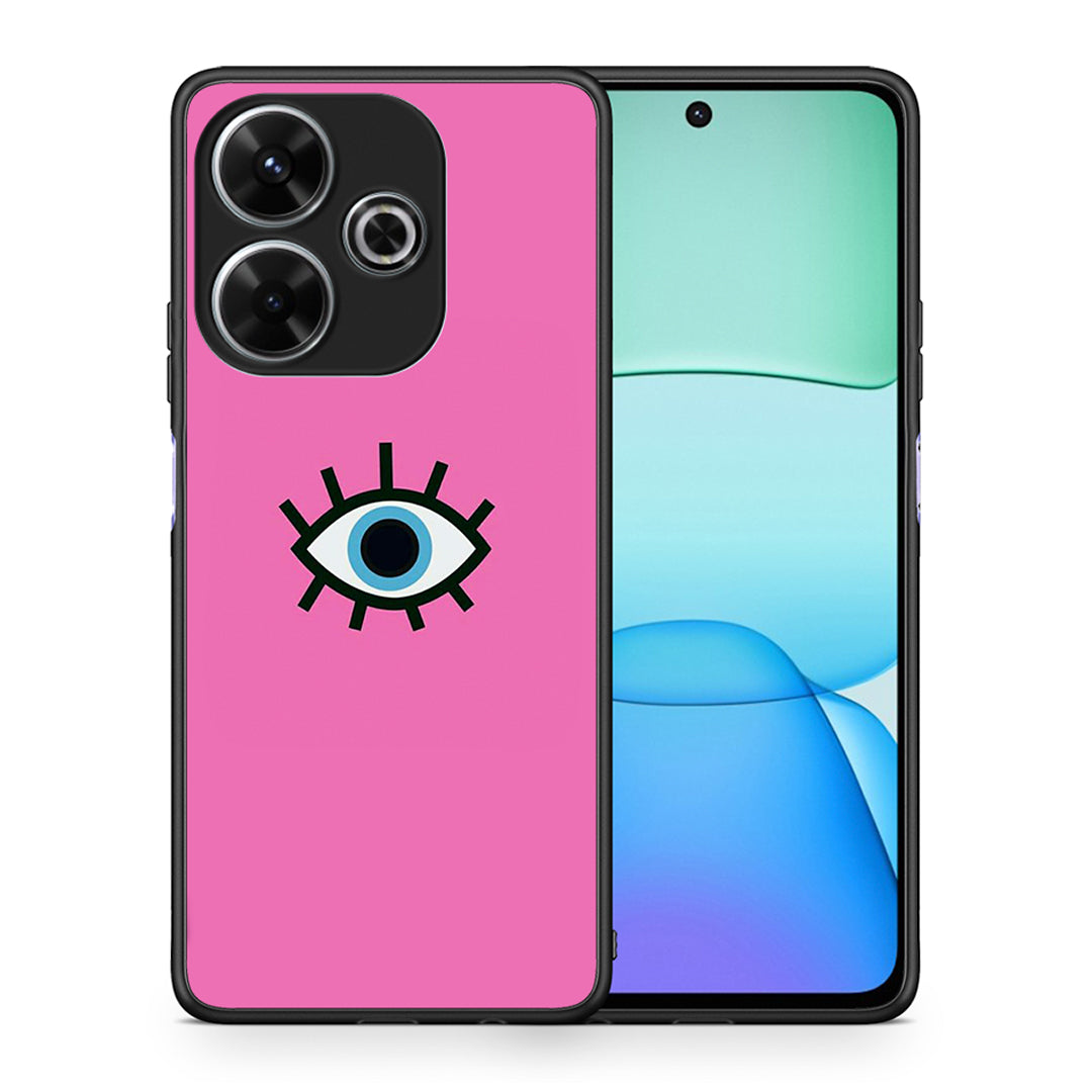 Θήκη Xiaomi Redmi 13 Blue Eye Pink από τη Smartfits με σχέδιο στο πίσω μέρος και μαύρο περίβλημα | Xiaomi Redmi 13 Blue Eye Pink case with colorful back and black bezels