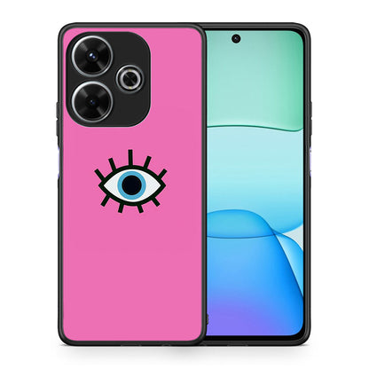 Θήκη Xiaomi Redmi 13 Blue Eye Pink από τη Smartfits με σχέδιο στο πίσω μέρος και μαύρο περίβλημα | Xiaomi Redmi 13 Blue Eye Pink case with colorful back and black bezels